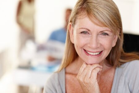 patient with dentures smiling