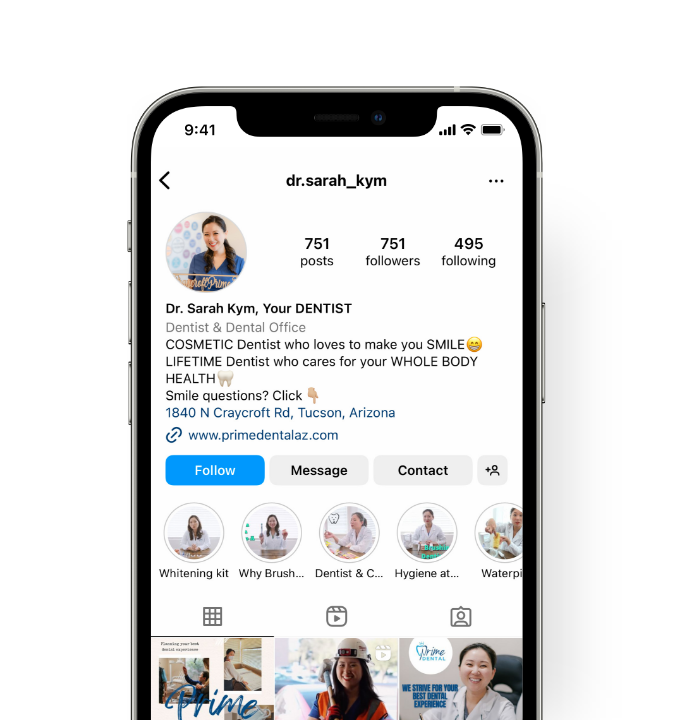 Prime Dental on social media